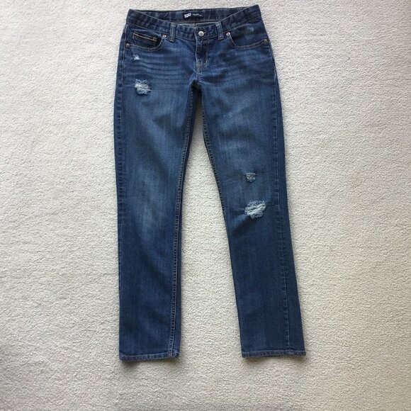 LEVI's BOYFRIEND SIZE 14 REGULAR GIRLS BLUE JEANS - Picture 1 of 8